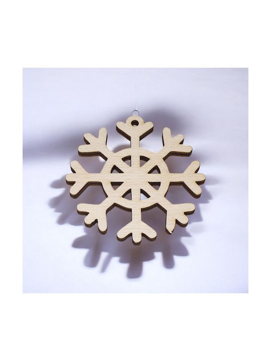Wooden Snowflake Christmas Tree Ornament 6.7x6.7cm