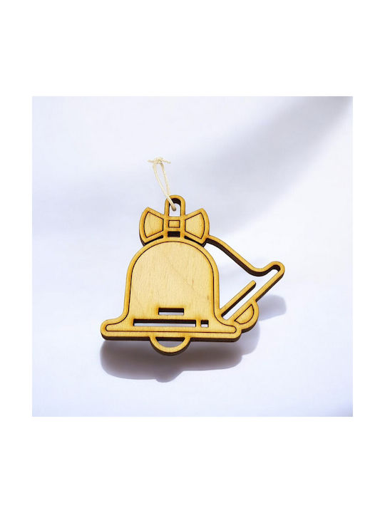 Bell Ornament Wooden 7x7cm