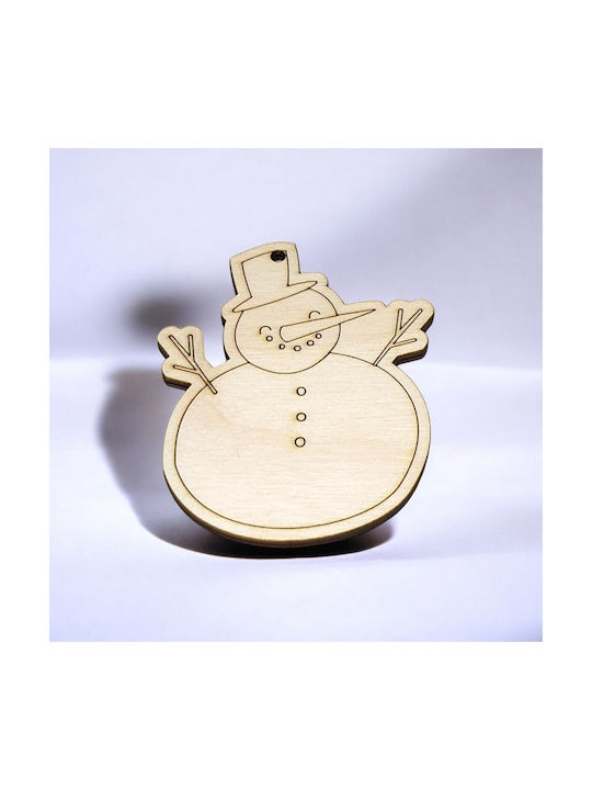 Wooden Snowman Ornament 6.2x7.5cm