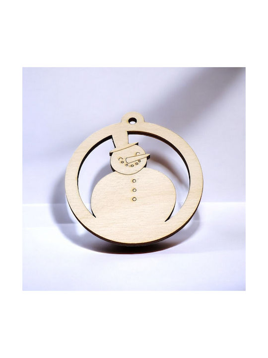 Snowman Wooden Ornament 8x8.7cm