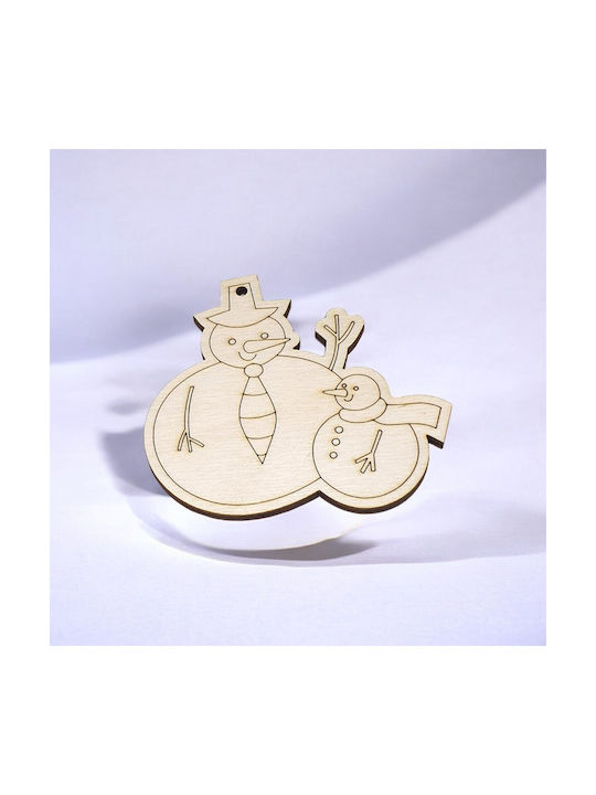Wooden Snowman Christmas Tree Ornament 7.5cm