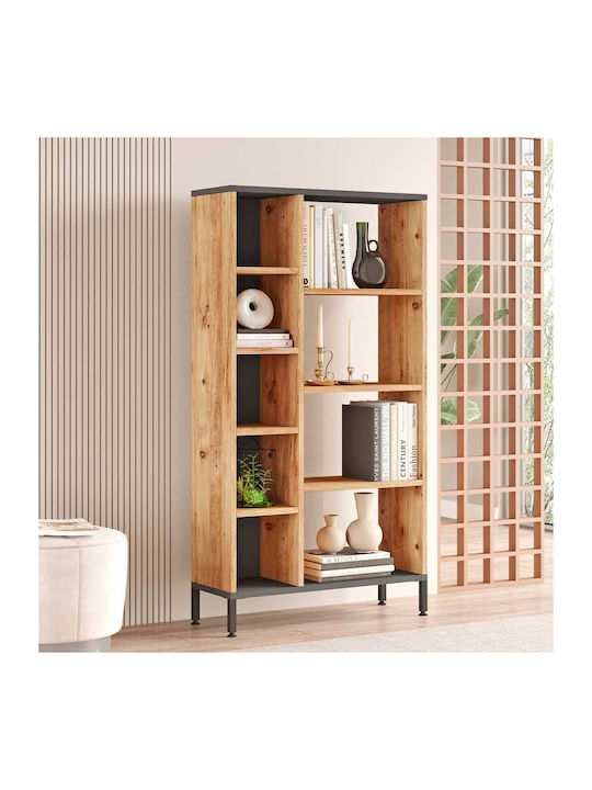 Bookcase Aurora Charcoal 72x25.5x133.6cm