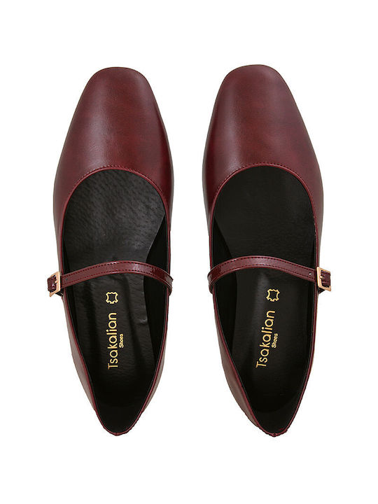 Balerini De Damă Mary Jane Burgundy