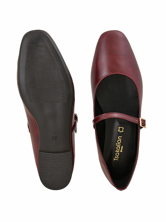 Balerini De Damă Mary Jane Burgundy