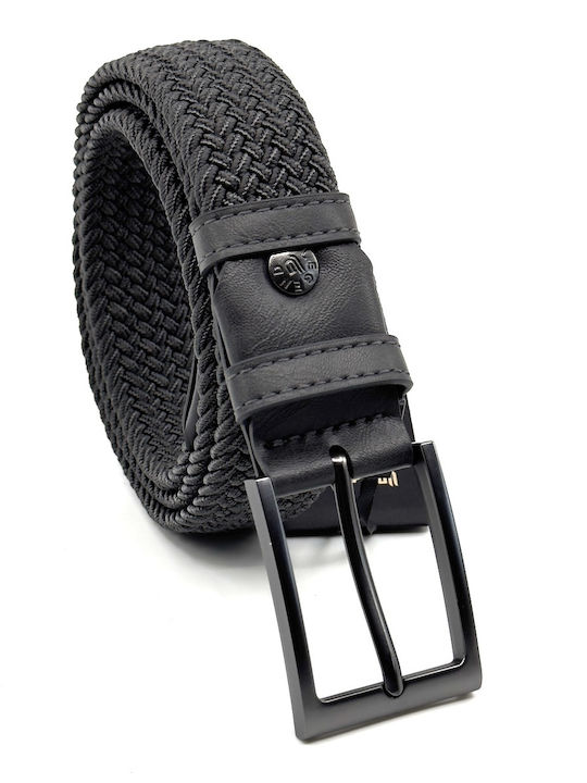 Elastic Men's Belt Fabric Knitted Dark Gray