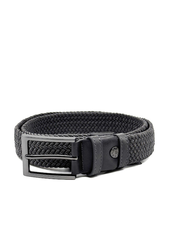 Elastic Men's Belt Fabric Knitted Dark Gray