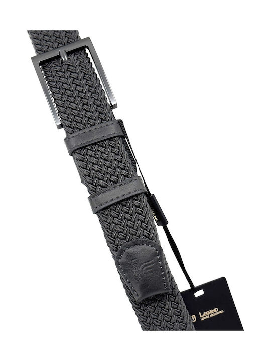 Elastic Men's Belt Fabric Knitted Dark Gray