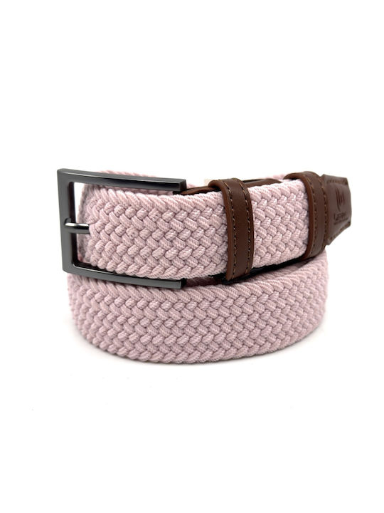 Elastic Men's Fabric Knitted Pink Belt