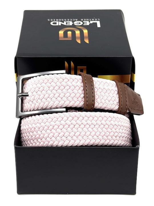 Elastic Men's Fabric Knitted Pink Belt