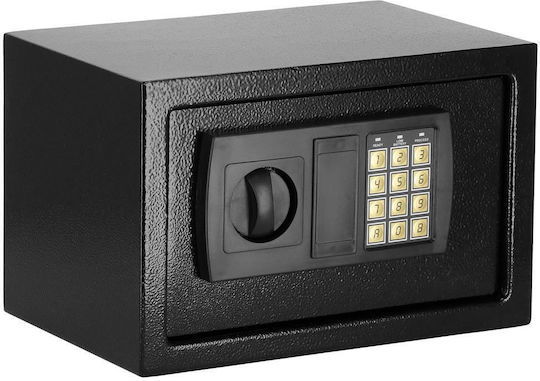 Seif electronic cu cod și cheie 200x310x200 mm oțel negru