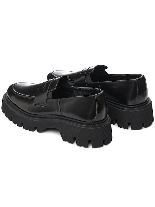 Leder Herren Mokassins in Schwarz Farbe