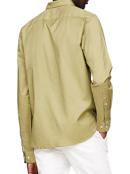 Langärmlig Baumwolle Hemd Utility Olive