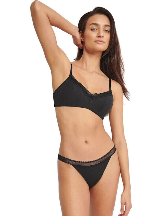 Sloggi Go Ribbed black Damen Bralette-BH