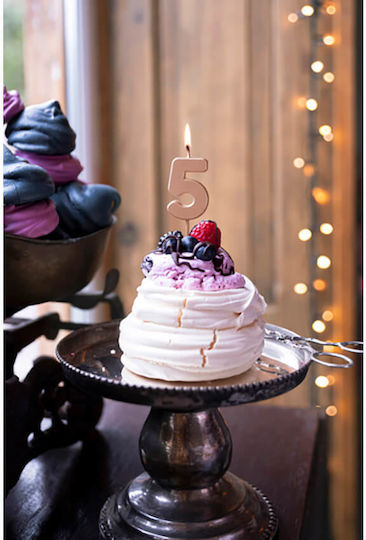 PartyDeco Birthday Candle Number "5" in Rose Gold Color SCU12M-5-019R