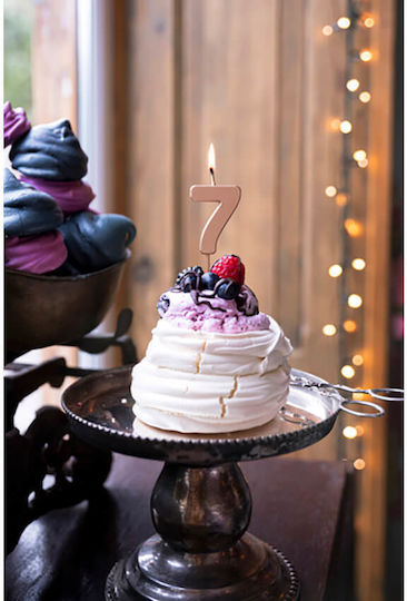 PartyDeco Birthday Candle Number "7" in Rose Gold Color SCU12M-7-019R