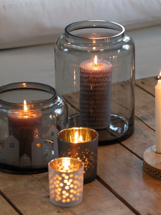 Raeder Candle Holder suitable for Tealights Glass in Gold Color 7.3x7.3x8cm 1pcs