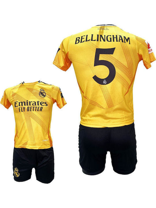 Παιδικό Σετ Ποδοσφαίρου Real Madrid Bellingham Κίτρινο Πορτοκαλί Μαύρο 2211-14