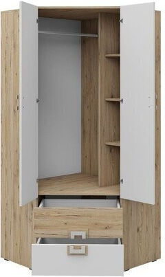 Akron F102 Δίφυλλη Ντουλάπα Γωνιακή 87x87x190cm Akron F102 Δίφυλλη Ντουλάπα Γωνιακή 87x87x190cm