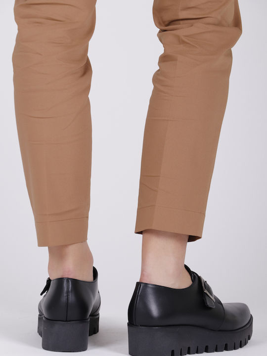 Leder Damen Loafers in Schwarz Farbe