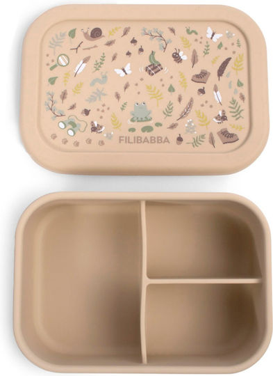 Filibabba Little Wonders Recipient pentru copii din silicon 0.7lt Bej