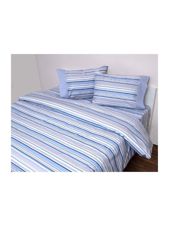 Anna Riska Duvet Set Single 160x240cm Border 3003 Light Blue 2pcs