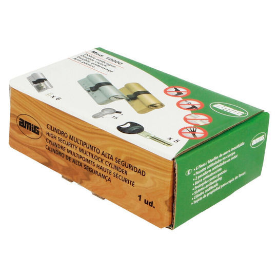 Amig Κύλινδρος Κλειδαριάς Ασφαλείας 60mm (30-30) Χρυσός