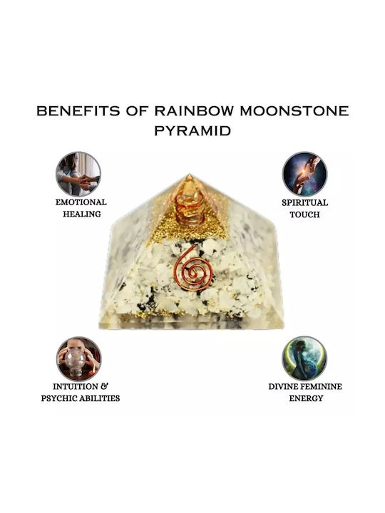 Πυραμίδα Οργονίτη Moonstone Healing Crystals Λίθους Φεγγαρόπετρας 7,5cm