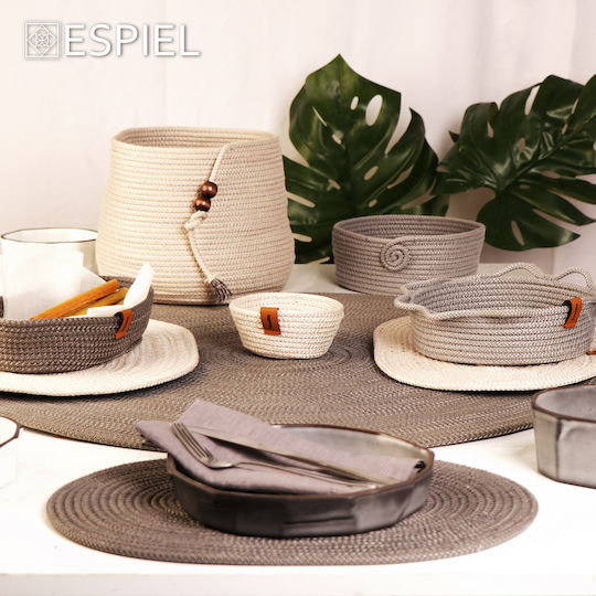 Espiel Wicker Round Decorative Tray 2pcs