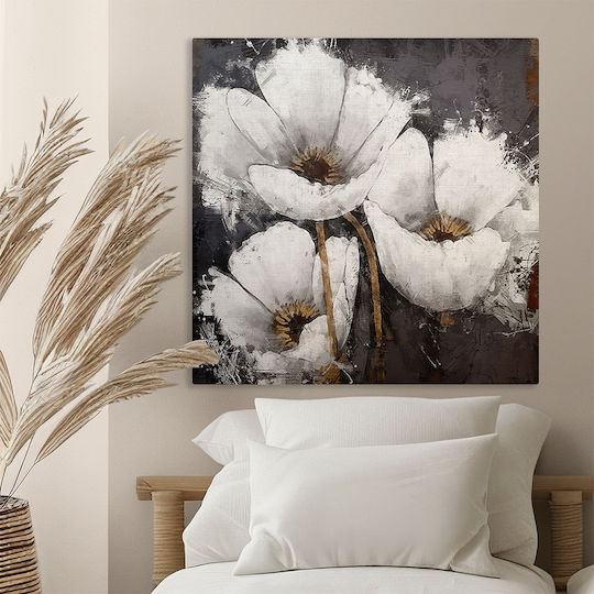 Leinwandgemälde Weiße Blumen Knv2541 40cm X 40cm