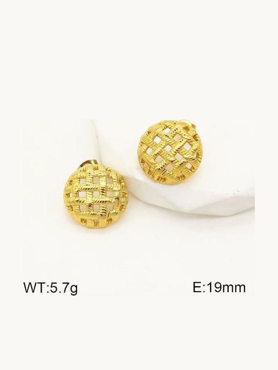 Ατσάλινα Καρφωτά Σκουλαρίκια 1.9cm Επιχρυσωμένα E3002
