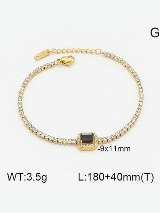 Bizou-Shop Women's Riviera Bracelet Made of Stainless Steel Gold Plated 22cm