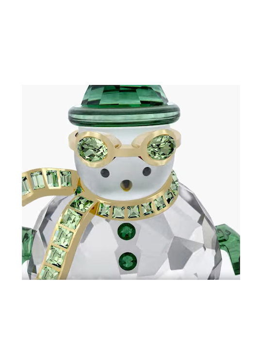 Swarovski Christmas Metal Figure SNowman Green Height 5.7cm Holiday Cheers