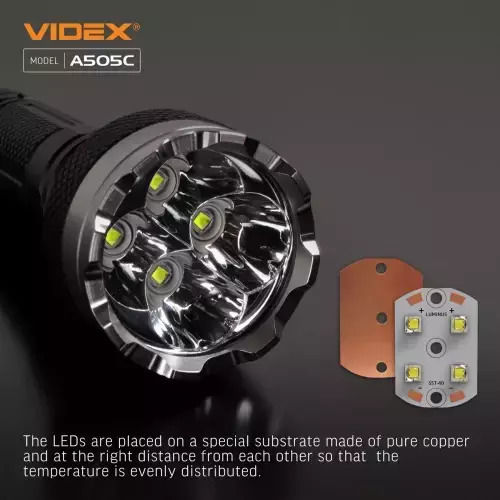 Videx Επαναφορτιζόμενος Φακός LED IP68 με Μέγιστη Φωτεινότητα 5500lm