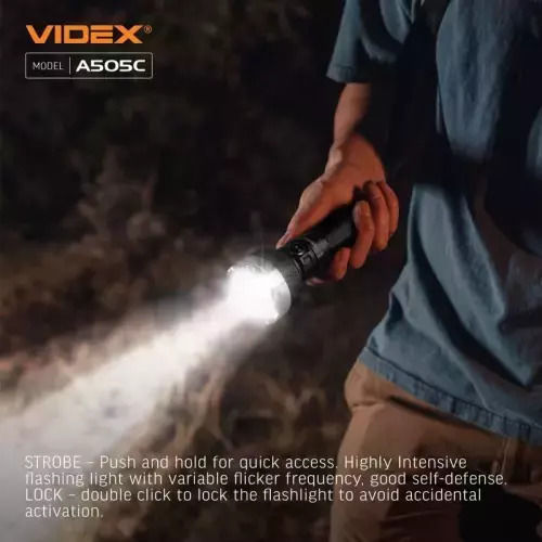 Videx Επαναφορτιζόμενος Φακός LED IP68 με Μέγιστη Φωτεινότητα 5500lm