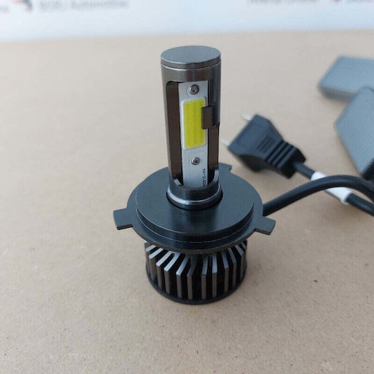 Set de 2 becuri LED H4 Cob H4 100W 12000 Lumen Lumină Alb Rece