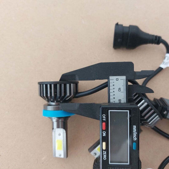 Set de 2 becuri LED H11 100W COB 6000K 12000lm lumină albă rece