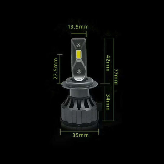 Set de 2 becuri LED H7 Canbus 120w 6000lm IP68 Fără Erori Lumină Albă
