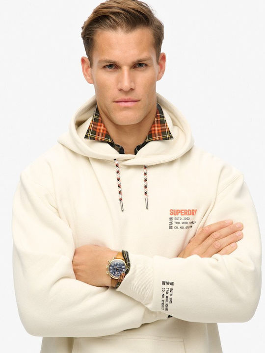 Graphic Φούτερ με Κουκούλα Nordic Bone Grey M2013731A-1KS