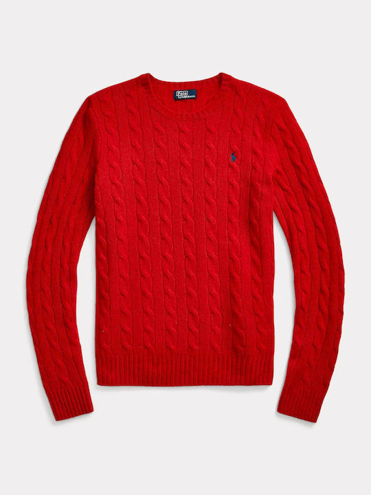 Ralph Lauren Cable-knit Women's Long Sleeve Sweater Woolen Red