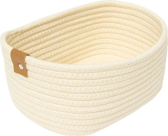 5Five Fabric White Storage Basket 32x25x12cm 3 Pieces