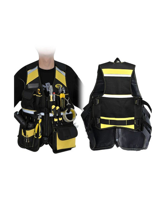Crownman Bărbați Vestă de siguranță cu benzi reflectorizante Negru Crownman Bărbați Vestă de siguranță cu benzi reflectorizante Negru