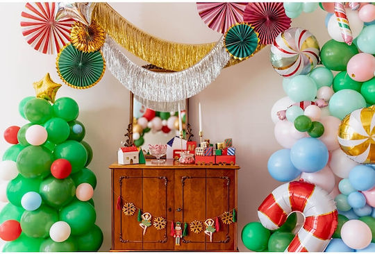 PartyDeco Christmas Decorative Rosettes Hanging Ornament for Party 3 Pieces 43cm
