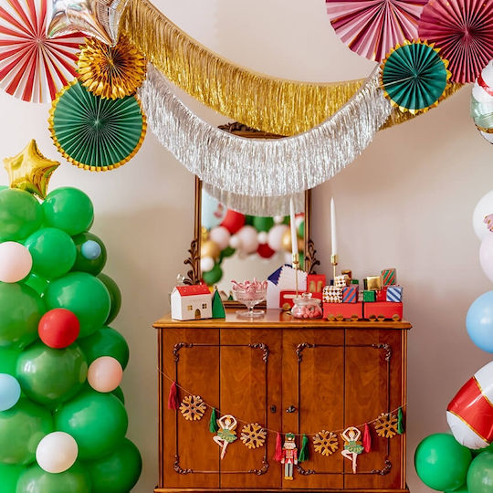 PartyDeco Christmas Decorative Rosettes Hanging Ornament for Party 3 Pieces 43cm