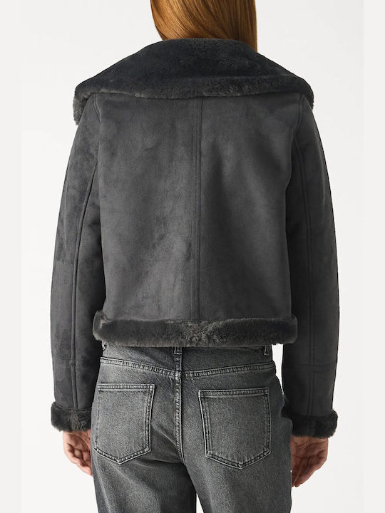 Vero Moda Suede Jacket Asphalt