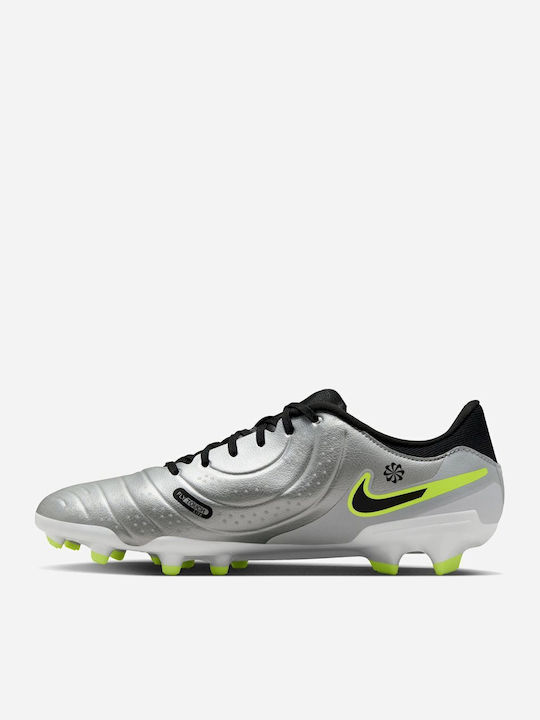 Nike Tiempo Legend 10 Academy Fußballschuhe mit Stollen Silber