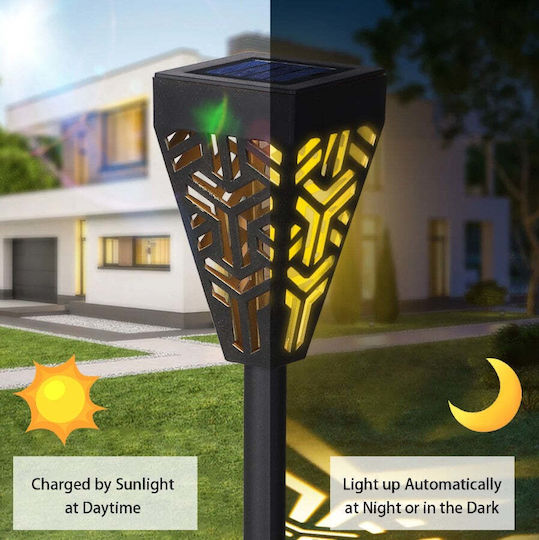 Set de 6 Lămpi Solare Decorative pentru Grădină 2 în 1 Suspendate sau Îngropate, Lumină Alb Cald Negru
