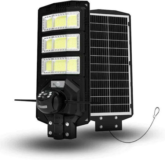 Lumină stradală solară de 300W cu cameră de supraveghere încorporată telecomandă neagră