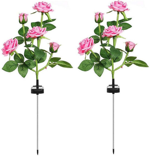 Σετ 2 X 74cm 7 Led Ηλιακά Φώτα Τριαντάφυλλων Αισθητήρας Φωτός 800mah Ip65 Πολύχρωμο