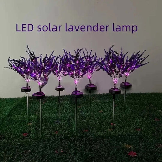 Set de 2 lămpi solare cu lavandă, înălțime 70cm, senzor de lumină IP65, violet