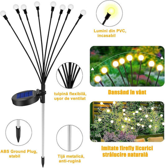 Solar-Gartenlampe 8 LED Glühwürmchen-Effekt IP44 3000K Warmweißes Licht